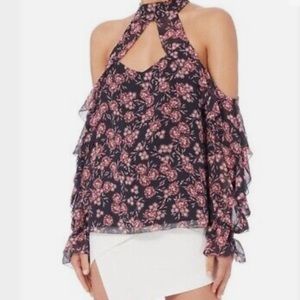 NWT Intermix Size 2 Floral Silk Blouse